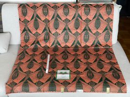 Tissu wax africain vert et rose 90 × 115 cm