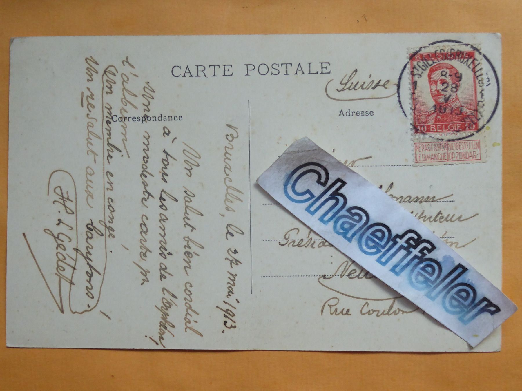 Cartoline postali: 1913  30 - Bruxelles - Grand 'Place – Usato da Zürich venduto da Chaeffeler 1