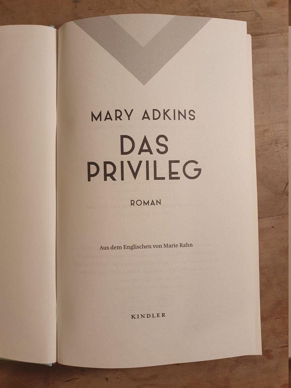 Libri: Das Privileg Mary Adkins Kindler – Usato da Zürich venduto da loosebone 2