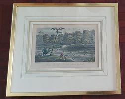 Bild - Kupferstich coloriert, England Jagd