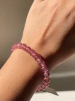 Hochwertige Erdbeerquarz Edelstein Armband