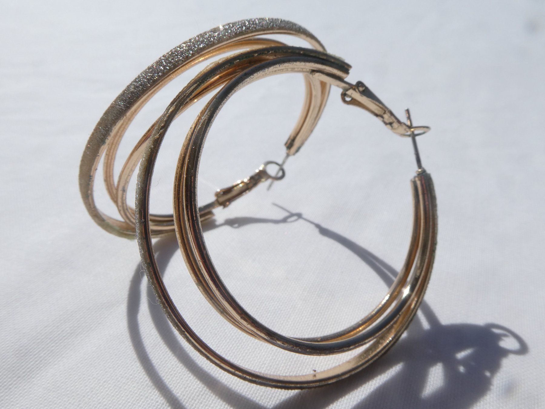 Orecchini pendenti & Orecchini a lobo: Grosse 3-fach Creolen, Modeschmuck – Usato da Gattikon venduto da kaandooh 4