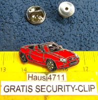 CABRIOLET ROT OFFEN AUTO PIN ENAMEL MIT SECURITY-CLIP