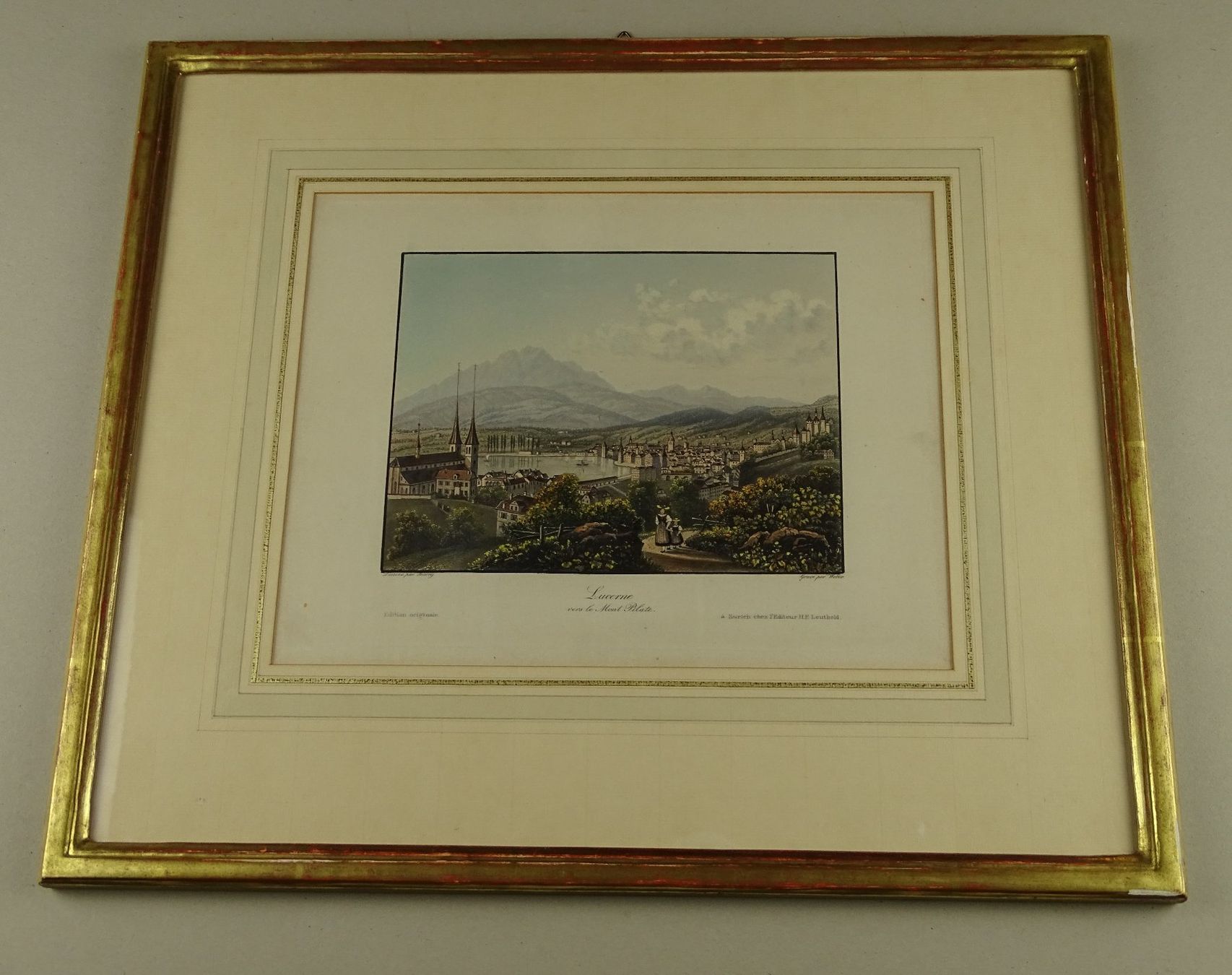 Incisioni: LUZERN, AQUATINTA UM 1850 – Usato da Grüningen venduto da Kartensammler