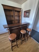 Rustikale Hausbar mit 3 Barhockern - Vintage/Antik