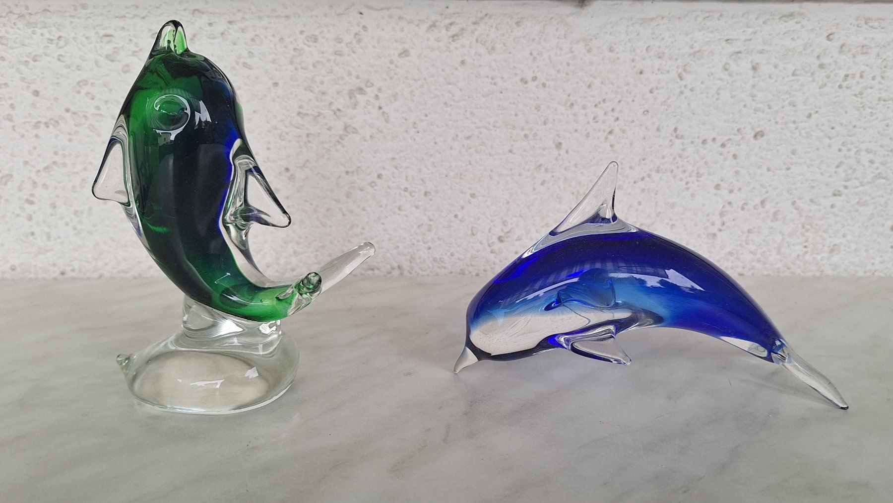 Figuren: Zwei süsse Delfine, Glas, Briefbeschwerer – Gebraucht aus Weinfelden von Yenas10