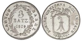 Basel Kanton 3 Batzen von 1809 (unzirkuliert)