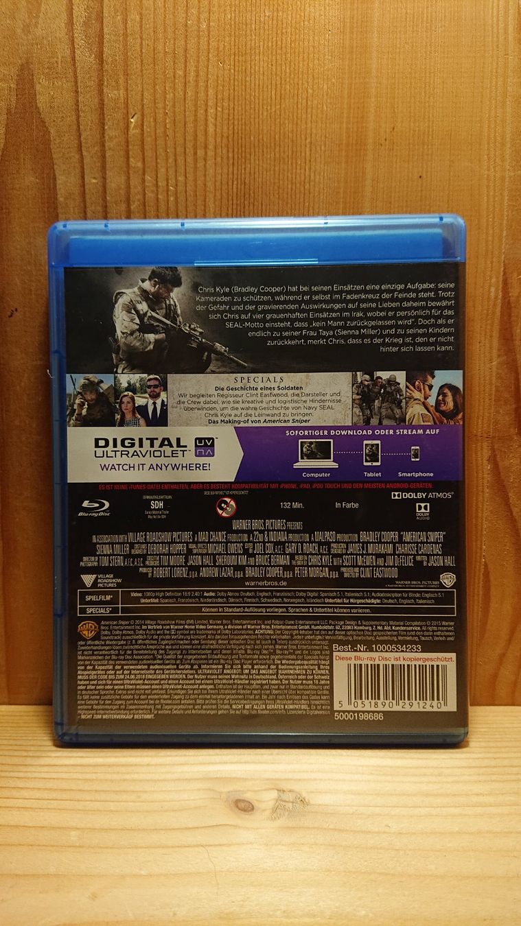 Tutti i DVDs: AMERICAN SNIPER Blu-Ray mit Bradley Cooper – Usato da Wilderswil venduto da Exebub 1