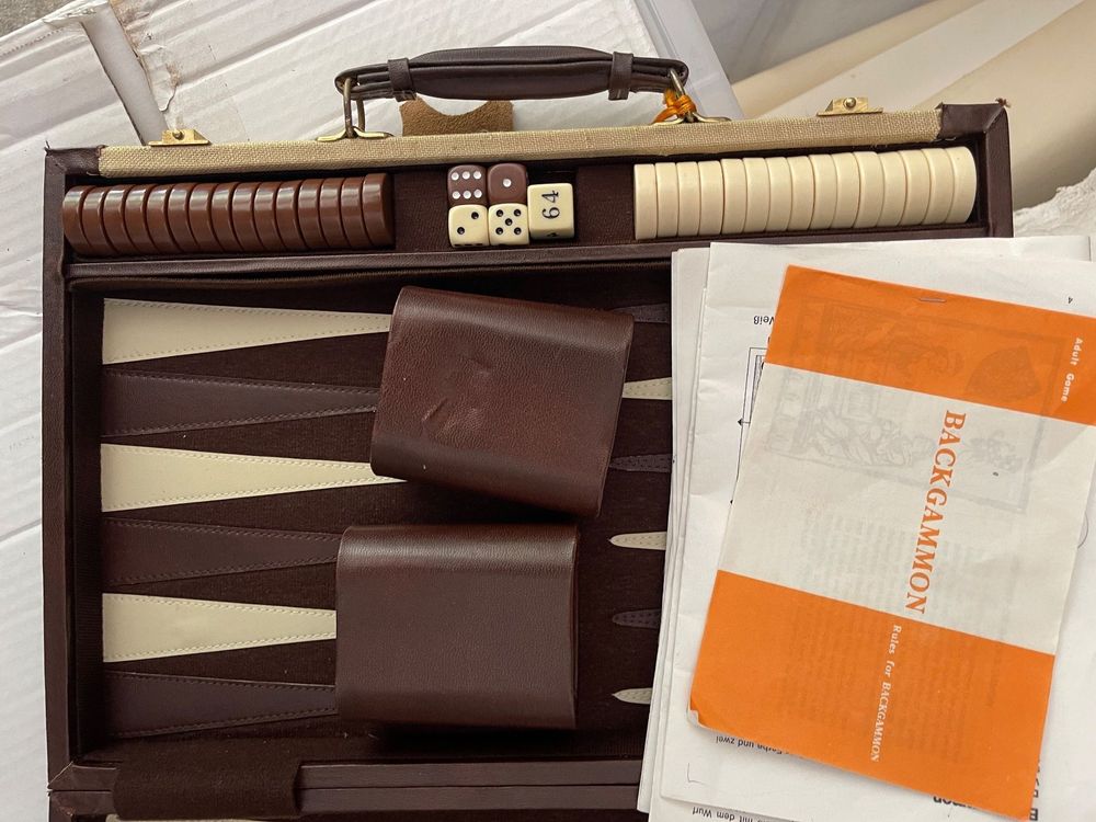 Backgammon koffer groot standaard (groen