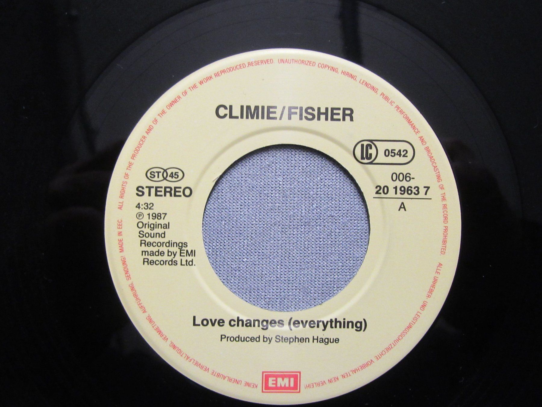Dischi in vinile: Climie Fisher - Love changes (everything) - Single – Usato da Auenstein venduto da Padabimbim 2