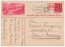 rare Aufbrauchs-Bildpostkarte von BASEL nach DEUTSCHLAND