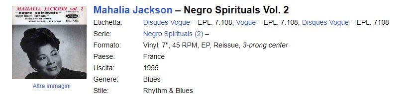 Dischi in vinile: 2x Mahalia Jackson - Vinyl - 1955 + 1973 – Usato da Pambio Noranco venduto da TREBORLOP 3