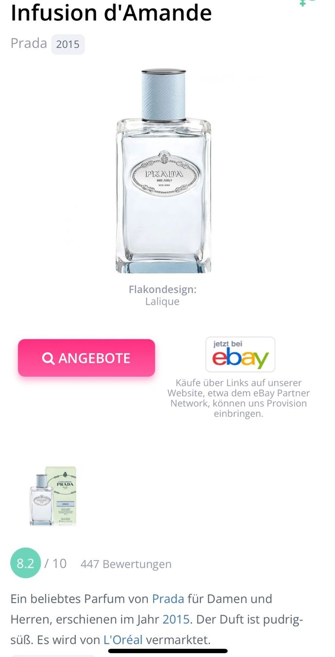 Prada Profumi & Eau de Toilette: Prada Infusion de Fleur d'Amande- EDP - Duftprobe 2ML – Usato da Zürich venduto da deruja 5