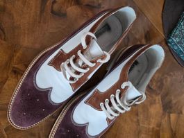 Herren Golfer Grösse 43 bordeaux/weiss
