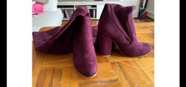 Magnifiques bottes bordeaux effets daim neuves