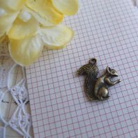 3x Charm Anhanger Eichhörnchen pendentif Metall