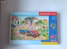 Grosses Maxi Puzzle Bauernhof, 40 Teile, komplett, Winterspa