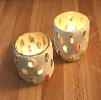 2 Windlichter für romantische Dinner