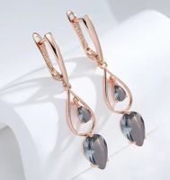 Paire de boucles d'oreilles pendantes couleur or rose 😍 ...