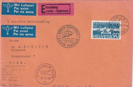Flugpost 1938: Erster Postflug Zürich-Stockholm
