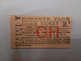 ticket d'entrée ancien à Londres, 1896, pour collection