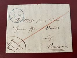 1851 Brief mit Inhalt Thusis - Versam, Vers. Stempel