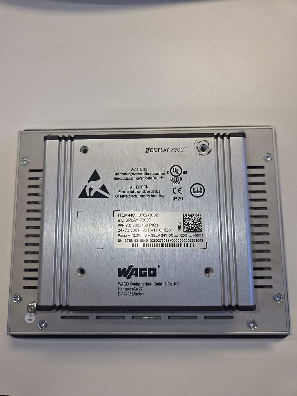 Wago Componenti elettronici: Module d'affichage WAGO Display 7300T de 7.0" – Usato da Corgémont venduto da Couache 1