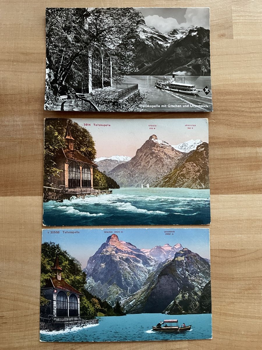 Cartoline postali: 3 AK von Tell's Kapelle – Usato da Rümlang venduto da Kartenpost1