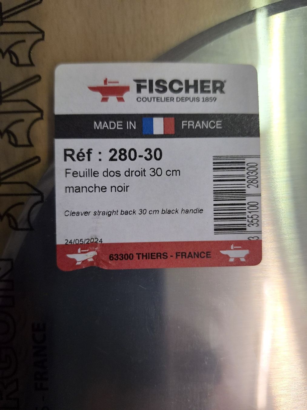 Coltelli da cucina: Fischer Bargoin Hackmesser  schwarzem Griff neu – Nuovo e nell'imballaggio originale da Grossdietwil venduto da hufi10 3