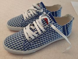 NEU!! Damen-Sneakers Kickers Grösse 40 Blau-Weiss Kariert.