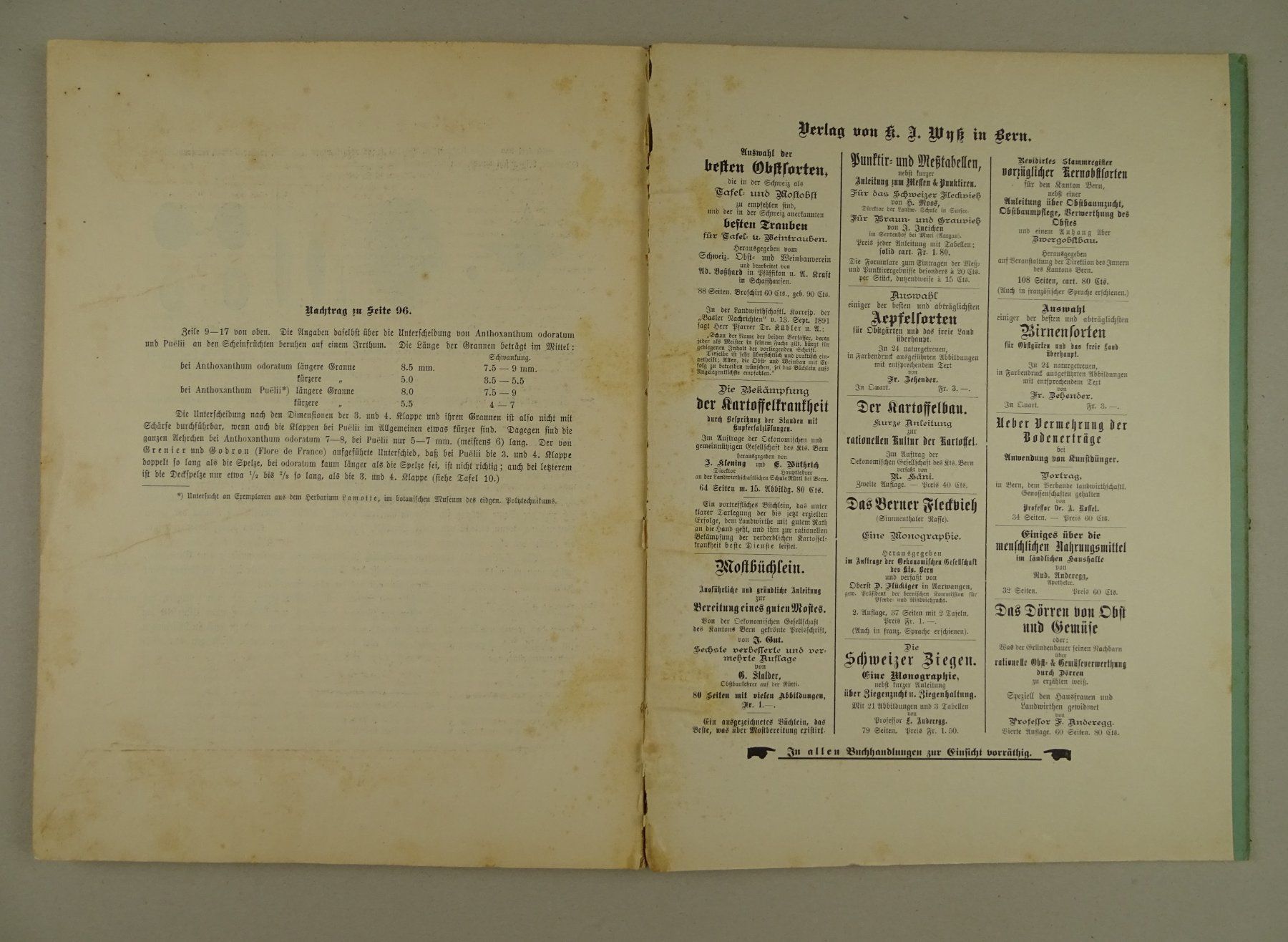 Libri: DIE BESTEN FUTTERPFLANZEN, 1892 – Usato da Grüningen venduto da Kartensammler 7