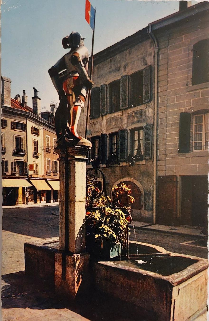 Cartoline postali: NYON  -  Fontaine Maître Jacques - 1967 – Usato da Delémont venduto da Domdom1