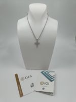 COLLIER MIT DIAMANT KREUZANHÄNGER, GIA / IGI ZERTIFIKATE