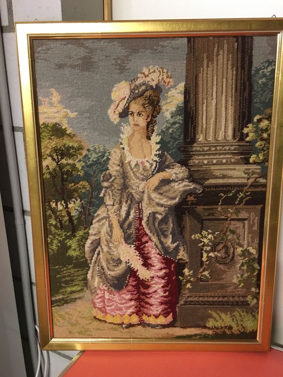 Melody Jane Puppenhaus Sonnenschirm Mit Gemälde & Goldrahmen – Miniatur-Zubehör Im Maßstab 1:12 Für Dioramen