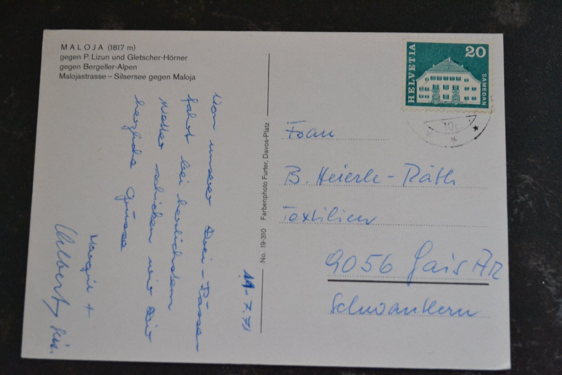 Cartoline postali: AK Maloja GR – Usato da Beinwil am See venduto da kajak55 1