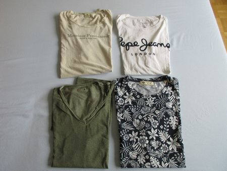 4 neuwertige kurzarm T-Shirt bekannter Marken,Gr. 3 x M 1xS