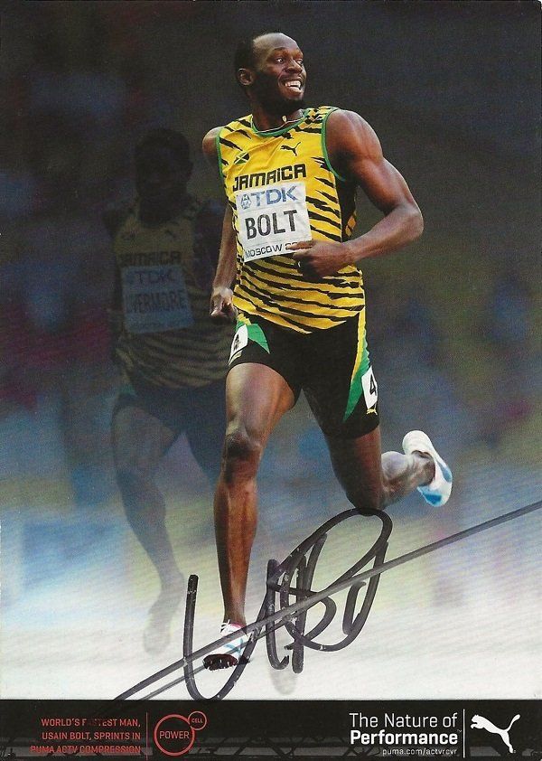 Autografi: Autogrammkarte Usain Bolt 2013 – Usato da Solothurn venduto da F1shop1