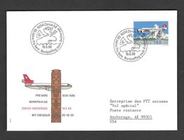 CH FDC  Pro Aero 1988 Swissair