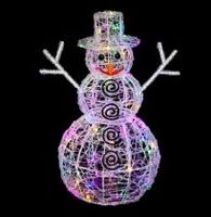 AKTION Weihnachtsbeleuchtung Schneemann mit bunten LEDs