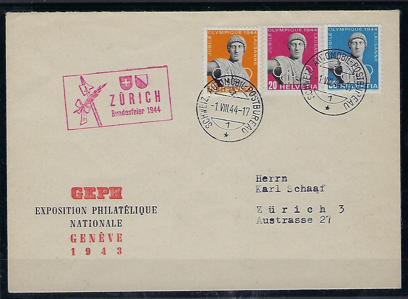 Alle Briefmarken: 1944 Olypisches Komitee Brief gestempelt     14928 – Gebraucht aus Lunden von Animus999