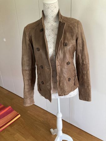 Marc O'Polo Lederjacke im Bikerstil, 34, Top Zustand