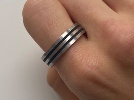XENOX Edelstahl Silberne Band Ring