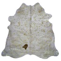 echtes Kuhfell Teppich Gold/White