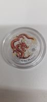 Halbe Unze Silber Australien Drache 2012 Rot Gilded