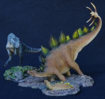 Stegosaurus vs. Allosaurus 1:64 Diorama SenSen Dinosaurier