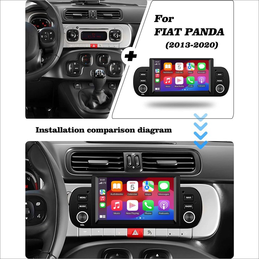 Navigatori: Fiat Panda Autoradio Carplay Bluetooth Android 6.2 Zoll – Nuovo e nell'imballaggio originale da Chiasso venduto da online.shop 1