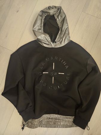 La Martina Club Culture Hoodie Schwarz/Silber Gr. L