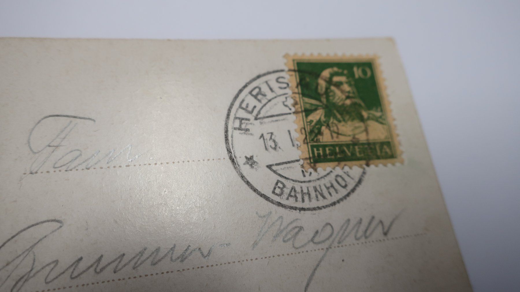 Ansichtskarten: Herisau mit Säntis N° 874  1925 – Defekt aus Cormoret von Pascalll2001 7