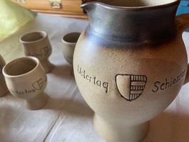 Handgefertigte Ustertag-Tonkrüge, Mostkrüge, Thurgau