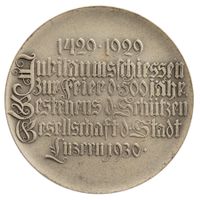 Medaille 1930 Luzern 500 Jahre Schützen. Silber